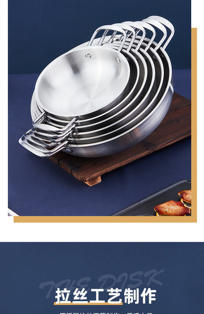Korean-style Troops Small Hot Pot Seafood Dry Pot Net Celebrated Lamian Noodles Pot Cooking Pot Stainless Steel Noodle Pot Double Ear Soup Pot