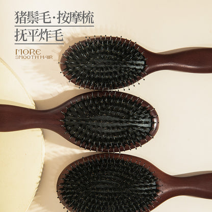 Natural and Authentic Boar Bristle Air Cushion Comb Air Bag Massage Comb Scalp Meridian Fluffy Bamboo Comb Beech Wood Comb Wholesale