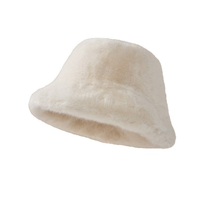 Plush Fisherman Hat for Women, New Autumn/Winter Korean Style, Versatile, Warm, Winter Cold Protection, Ear Protection Bucket Hat