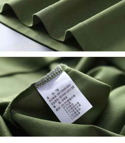 Cross-border Foreign Trade Copper Ammonia Silk T-shirt Men's Business Casual Short-sleeved Summer Gastrodia elata Mulberry Silk Lapel Men's Polo Shirt