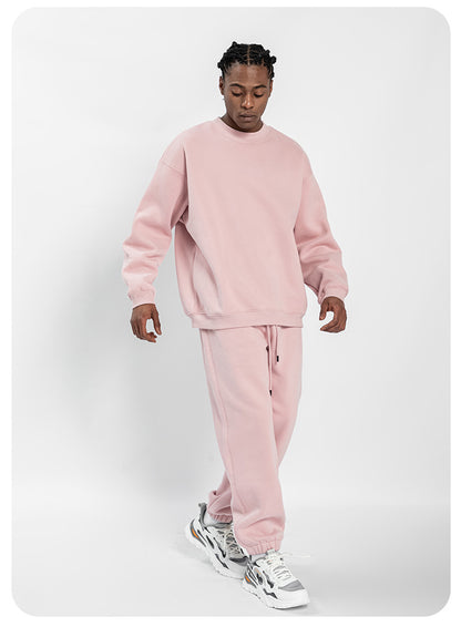 Cai Xiang Island Men's Clothing | Autumn and Winter 350g Dopamine Fleece Oversized Loose Trendy Brand Men's Sweatshirt and Pants Set