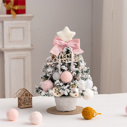 Christmas tree new desktop christmas tree pvc with lights christmas tree mini diy christmas decoration flocking