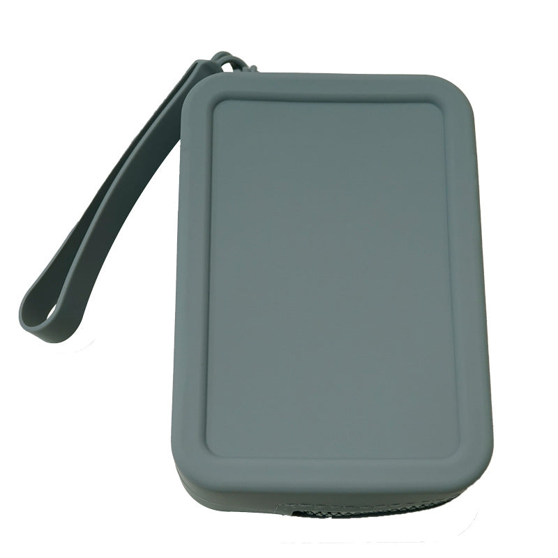 Silicone Rectangular Coin Purse Thickened Small Bag Coin Internet-famous Key Case Headset Storage Certificate Multi-purpose Bag