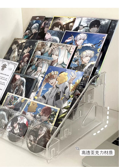 Acrylic Display Stand Transparent Desktop Millet Storage Box Ladder Shelf Peripheral Badge Desktop Storage Rack