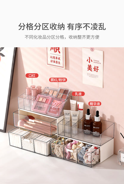 Transparent Storage Box Cosmetics Organizer Desktop Lipstick Makeup Brush Skin Care Product Pen Holder Makeup Box Storage Shelf
