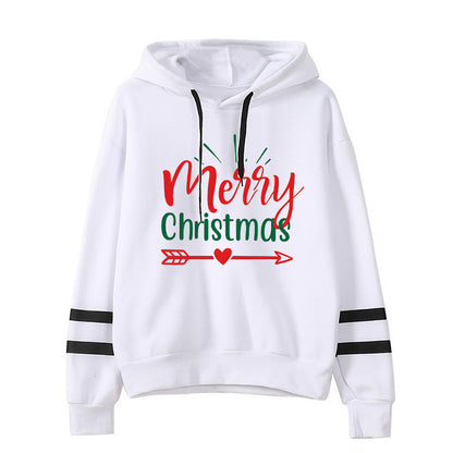 Amazon Cross-border European and American Christmas Merry Christmas Printed Hooded Sweatshirt Autumn and Winter Coat