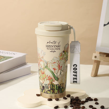 Summer Insulated Stainless Steel Water Cup, Thermos Cup, Coffee Cup, Double-Layer Car Cup, Smart Display Gift Cup, Customizable