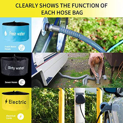 Cross-Border Rv Outdoor Hose Bag, Outdoor Travel Waterproof Hose Storage Bag, Dustproof Storage Bag for Wires and Miscellaneous Items