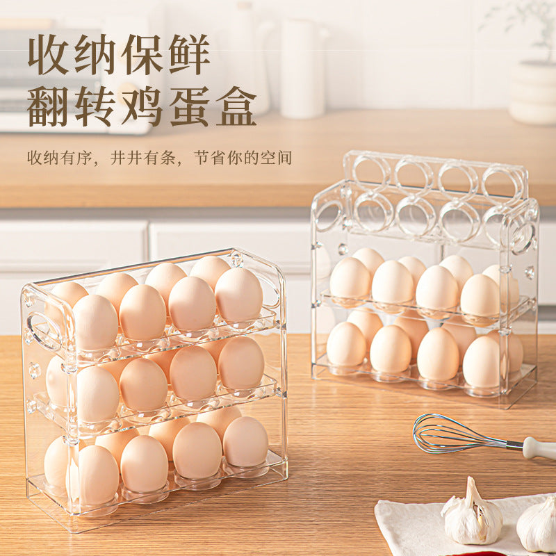 Egg Storage Box for Refrigerator Side Door, Egg Carton Holder, Food-Grade Special Transparent Storage and Preservation Box with Lid