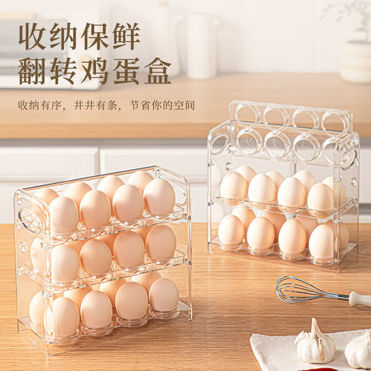 Egg Storage Box for Refrigerator Side Door, Egg Carton Holder, Food-Grade Special Transparent Storage and Preservation Box with Lid