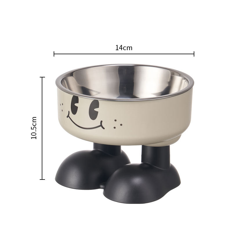 Pet stainless steel bowl non-slip large capacity dog bowl cat goblet bowl neck protection pet bowl anti-knock cat bowl new