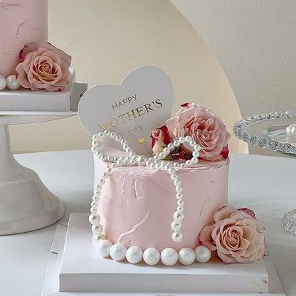 Wholesale bouquet bow jewelry imitation pearl cake decoration bow chain Valentine's Day accessories accessories decoration