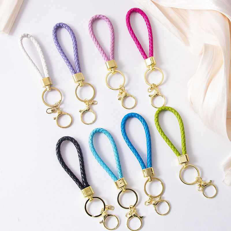 Wholesale Braided Leather Rope Keychain Car Keychain Key Ring Pendant Doll Accessories Event Small Gifts Wholesale