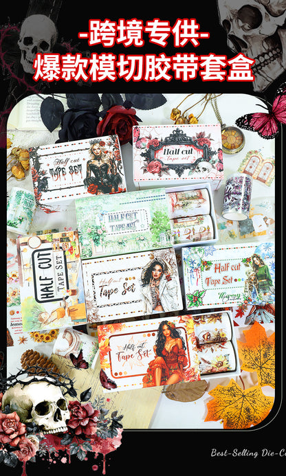 Foreign Trade Cross-Border Hot-Selling Halloween and Christmas Planner Materials DIY Decoration No-Cut Die-Cut Pet Planner Tape