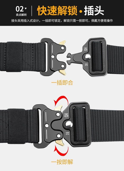 Factory direct cross-border nylon automatic buckle belt outdoor tooling tactical pants belt military training belt men wholesale