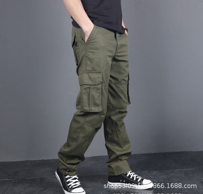 Spring and Autumn Cotton Crane Pants Foreign Trade Plus Size Pants Site Work Pants Men's Multi-Pocket Wear-Resistant Casual Pants