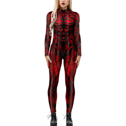 European and American New funny long-sleeved Halloween jumpsuit