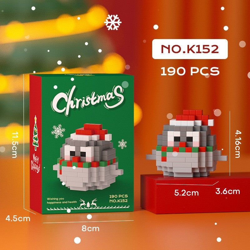 What is the cross-border Christmas building block ball micro-particle assembly puzzle snowman Christmas tree ornaments boys and girls gifts