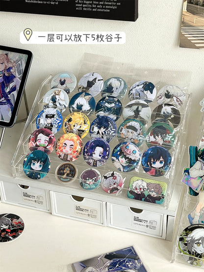 Acrylic Display Stand Transparent Desktop Millet Storage Box Ladder Shelf Peripheral Badge Desktop Storage Rack