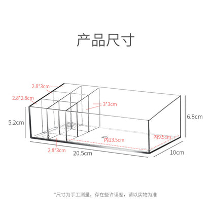 Transparent Storage Box Cosmetics Organizer Desktop Lipstick Makeup Brush Skin Care Product Pen Holder Makeup Box Storage Shelf