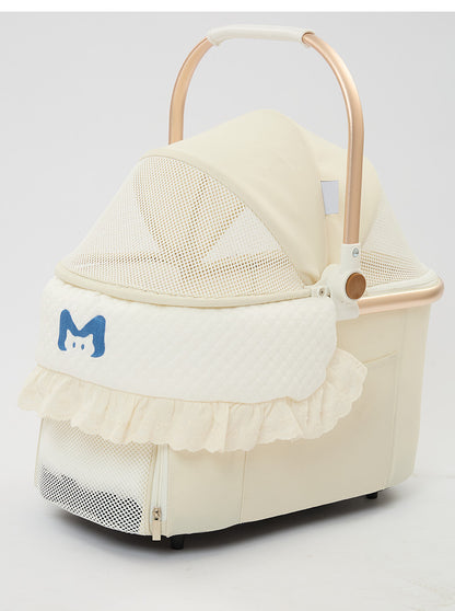 Pet Stroller Stylish Anti-Dirt Towel, Protective Pillow, Cute Three-Piece Set, Universal for Cats and Dogs, Removable and Washable Edge Pad Wholesale