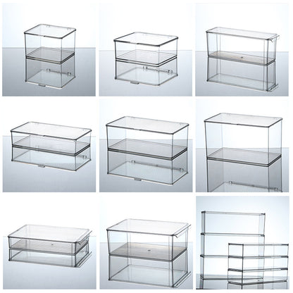 Storage Box PET Transparent Acrylic Rectangular Cosmetic Station Snack Kitchen Sundries Storage Box with Lid