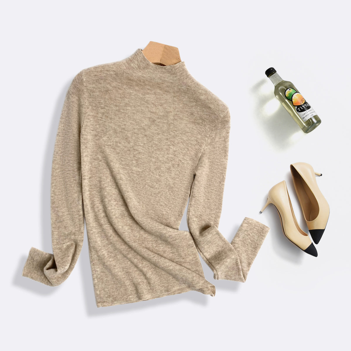 Machine Washable 100% Superfine Wool Sweater for Women Autumn and Winter New Loose Half Turtleneck Knitted Bottoming Sweater for Women