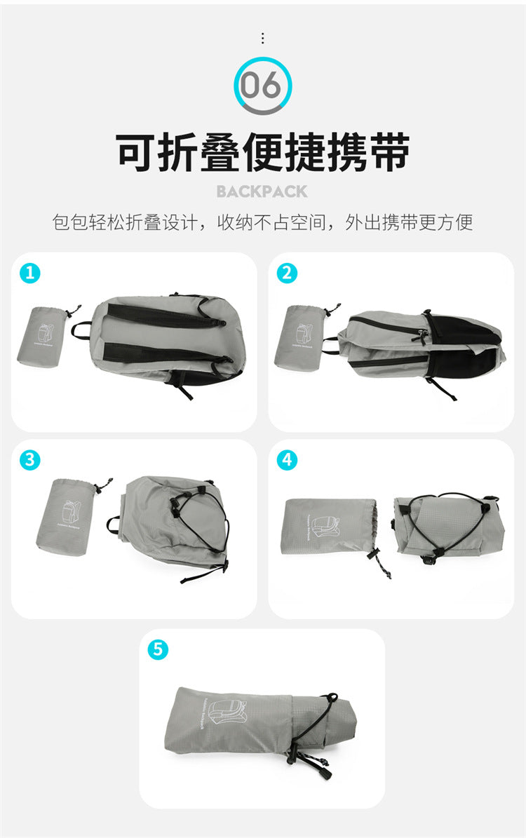 Cross-Border Outdoor Folding Backpack Waterproof Mountaineering Bag Backpack Folding Bag Outdoor Large Capacity Travel Backpack