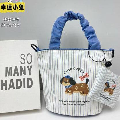 New Girls Handbag Storage Bag Cute Lunch Box Bag Handbag Mother Bag Korean Cartoon Bag Hand Bag