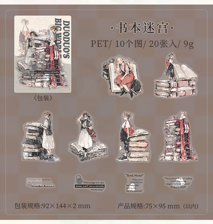 Duoduo's Big World Character Pet Die-Cut Stickers Healing Girl Large Size Basic Material Stickers for Journals