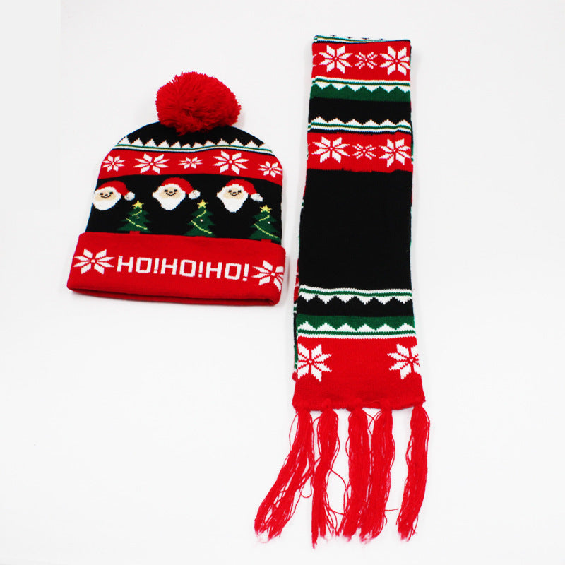 Korean Internet Celebrity Style Snowflake Christmas Hat, Warm and Cold-Proof Women's Knitted Hat with Pom-Pom, Ear-Protecting Yarn Hat, Light Luxury Style