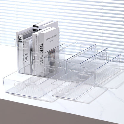 Desktop Storage Box Narrow Long Slim High Gap Transparent Acrylic Snack Kitchen Mirror Cabinet File Bathroom Cosmetics
