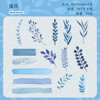 Retrostory Qingxu Series Pet Stickers with Branches and Leaves Growth Theme 30 Pieces into 6 Creative Handbook Decoration Stickers