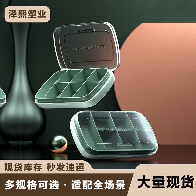 T5135 Portable Seven-Day Pill Box, One-Week Large-Capacity Storage Box, Sealed Pill Box, Portable Pill Dispenser