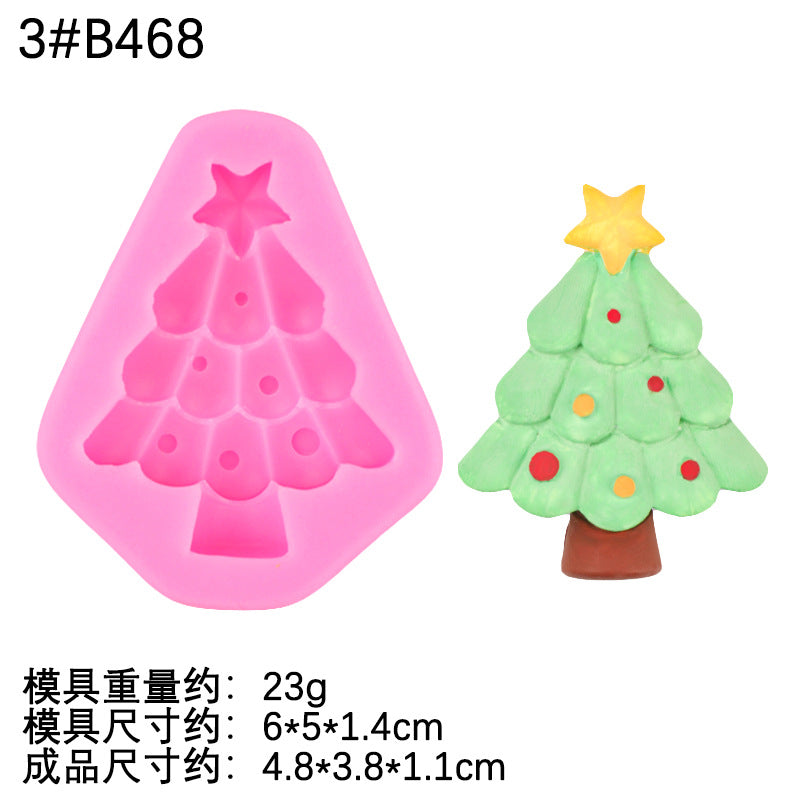 Christmas Tree Chocolate Silicone Mold Christmas Decoration Flip Cake Mold Pine Tree Christmas Tree Cookie Baking Mold