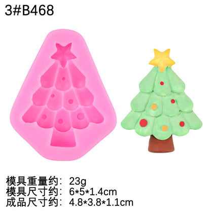 Christmas Tree Chocolate Silicone Mold Christmas Decoration Flip Cake Mold Pine Tree Christmas Tree Cookie Baking Mold