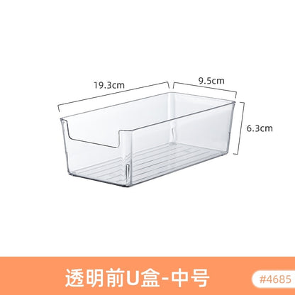 Desktop Storage Box Drawer Built-in Partition Transparent Acrylic Narrow Long Rectangular Cosmetic Workstation Kitchen