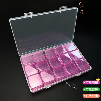 Jewelry Box Jewelry Storage Box Anti-oxidation Box Earrings Card Transparent Multi-compartment Portable Multifunctional Storage Box