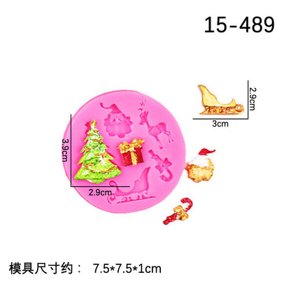 DIY Christmas mold Christmas tree elk Bell gift chocolate baking tools flip sugar cake mold
