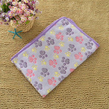 Cross-border pet blanket mat cat and dog flannel blanket autumn and winter warm blanket pet sleeping mat wholesale