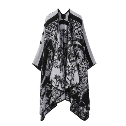 Jiangnan Watertown Knitted Shawl High-end Ethnic Style Cloak Western Sichuan Yunnan Travel Wear Imitation Cashmere Cape Women