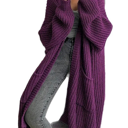 Overknee Sweater Coat Women's Loose Long-sleeved Knitted Cardigan