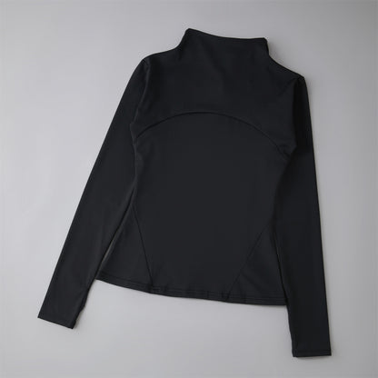 Yoga Clothing Women's Spring and Summer Vertical Collar Zipper Jacket Slim-fit Sun Protection Slimming Long-sleeved High-end Running Sports Fitness Top
