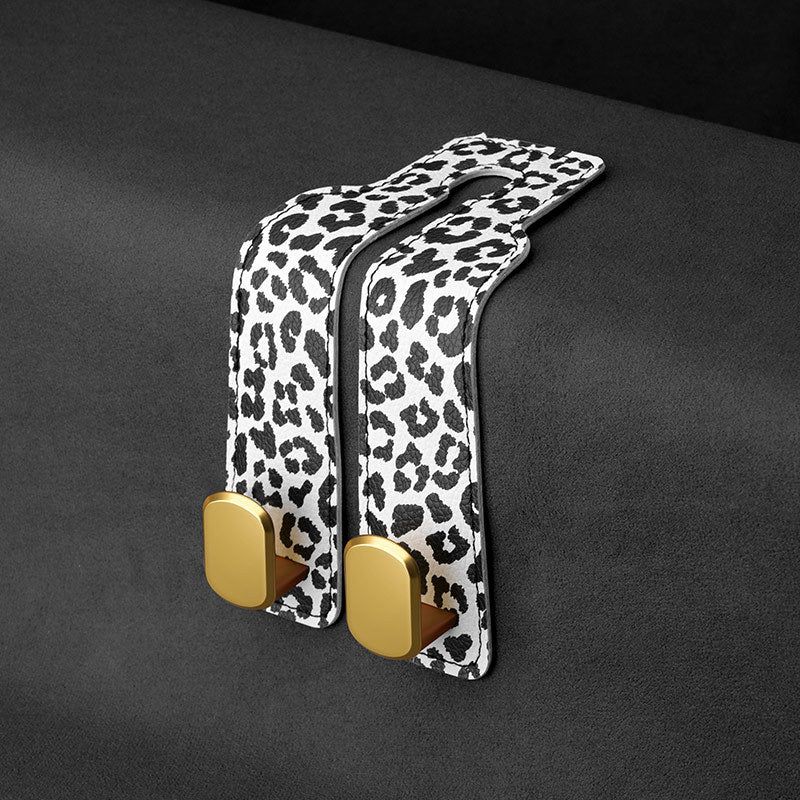 Car rear seat storage small hook turned leather zinc alloy ABS car double hook