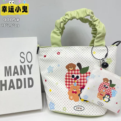 New Girls Handbag Storage Bag Cute Lunch Box Bag Handbag Mother Bag Korean Cartoon Bag Hand Bag