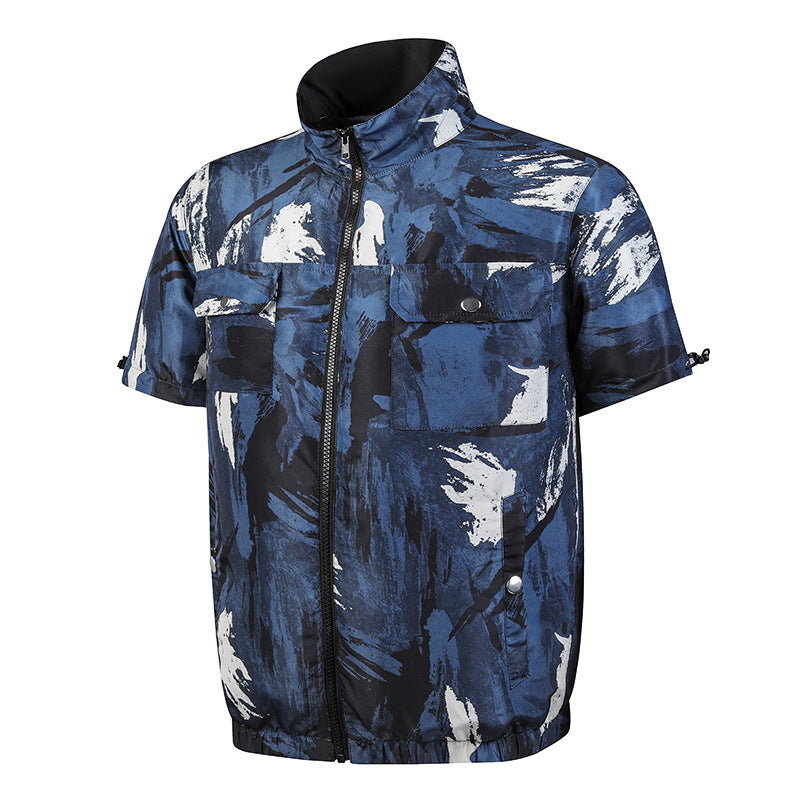 Cross-border Direct Supply Summer Cooling and Heat Prevention Air-conditioning Clothing Clothes with Fan Short-sleeved Vest Outdoor Sunscreen Work Wear