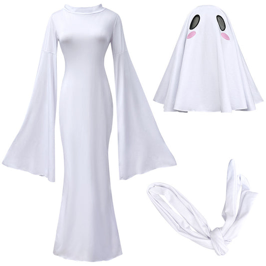 Halloween New Ghost Mother Cos Dress Lady Apricot Same Style Sexy Backless dress Stage Performance Dress for Women