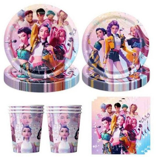 Amazon's New Pop Hunter Witch Group Theme Birthday Party Supplies Set Paper Plate Tissue Tablecloth Decoration