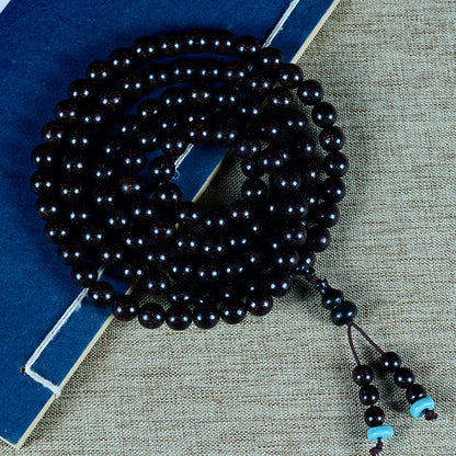 Zambian Blood Sandalwood Buddhist Bead Bracelet, Old Material, Small-Leaf Rosewood, High-Density Golden Star, Wholesale Prayer Bead Wooden Bracelet, Cultural and Artistic Crafts Manufacturer