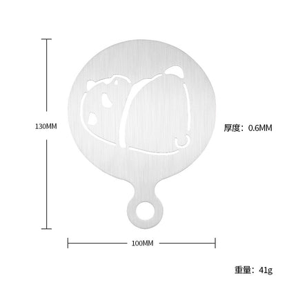 Factory Direct sales Christmas creative stainless steel coffee Garland piece mold portable coffee milk bubble spray flower printing template